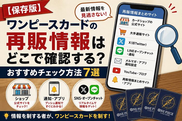 【保存版】ワンピースカードの再販情報はどこで確認する？おすすめチェック方法7選